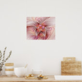 Abstracte Vlinder Kleurrijke Fantasie Fractale Kun Poster (Keuken)