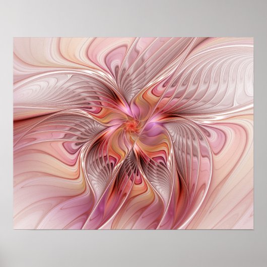 Abstracte Vlinder Kleurrijke Fantasie Fractale Kun Poster (Voorkant)