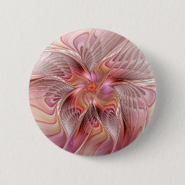 Abstracte Vlinder Kleurrijke Fantasie Fractale Kun Ronde Button 5,7 Cm