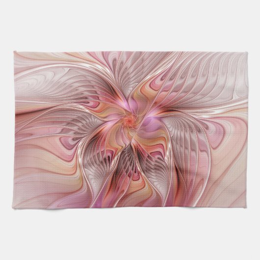 Abstracte Vlinder Kleurrijke Fantasie Fractale Kun Theedoek (Horizontaal)