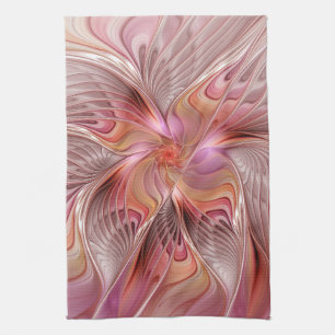 Abstracte Vlinder Kleurrijke Fantasie Fractale Kun Theedoek
