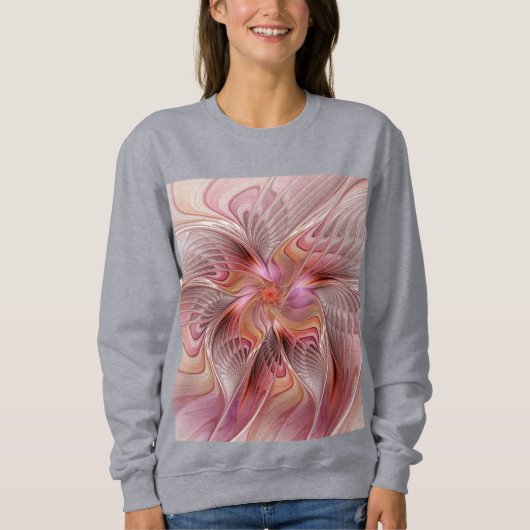 Abstracte Vlinder Kleurrijke Fantasie Fractale Kun Trui (Voorkant)