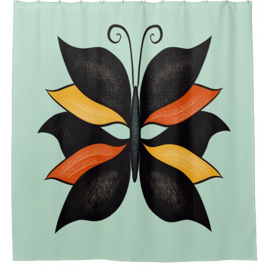 Abstracte vlinder, prachtig insect douchegordijn (Voorkant)