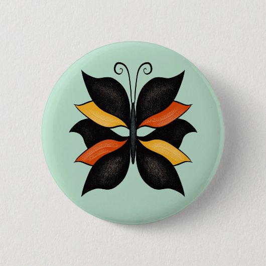 Abstracte vlinder, prachtig insect ronde button 5,7 cm (Voorkant)