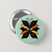 Abstracte vlinder, prachtig insect ronde button 5,7 cm (Voorkant /achterkant)