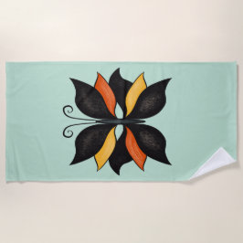 Abstracte vlinder, prachtig insect strandlaken