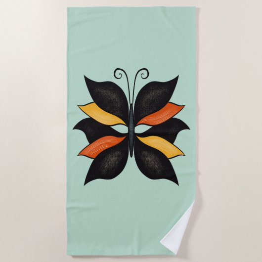 Abstracte vlinder, prachtig insect strandlaken (Voorkant)