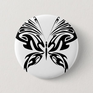 Abstracte vlinder ronde button 5,7 cm
