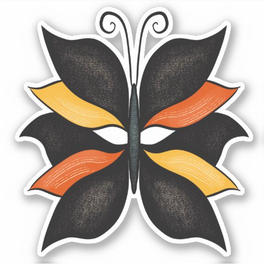  Abstracte vlinder Sticker (Voorkant)