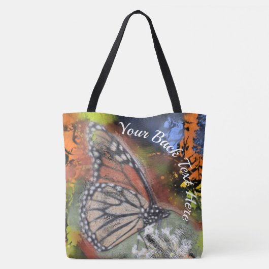 Abstracte vlinder tote bag (Achterkant)