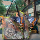 Abstracte vlinder tote bag