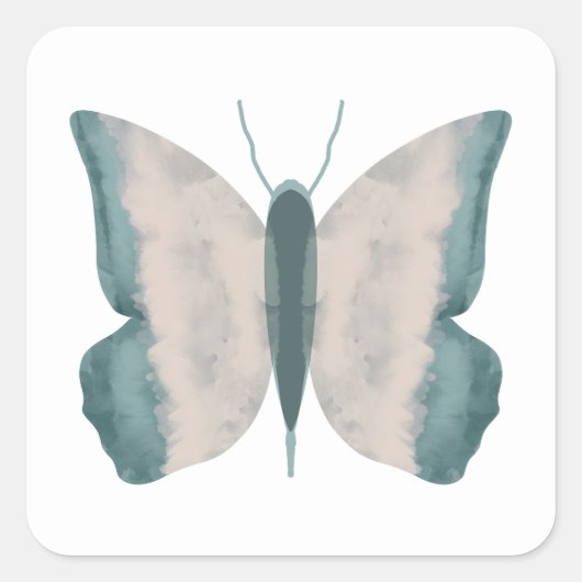 Abstracte vlinder vierkante sticker (Voorkant)