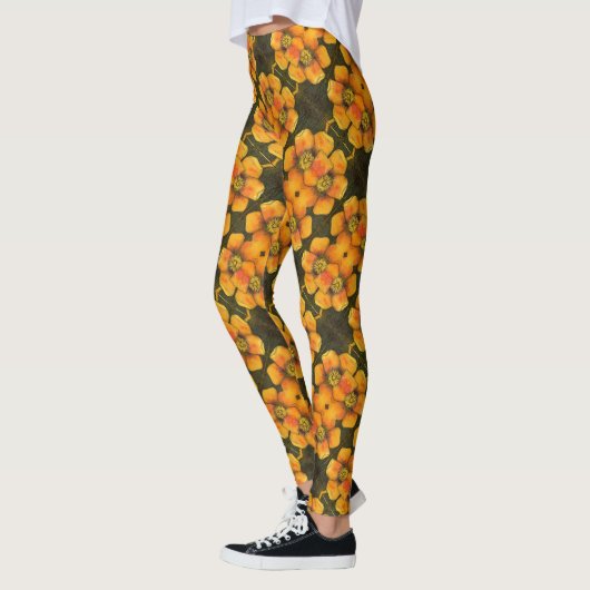 Abstracte vlinderbloemkolf op basis van rozen blad leggings (Links)