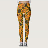Abstracte vlinderbloemkolf op basis van rozen blad leggings (Voorkant)