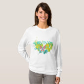 Abstracte vlinderkanker Overleving T-shirt (Voorkant volledig)