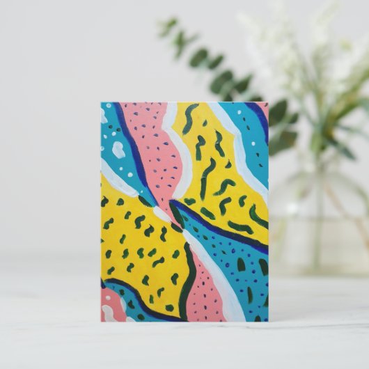 Abstracte vlinderkunst briefkaart (Staand voorkant)