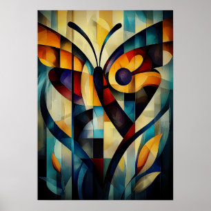 Abstracte Vlinderkunst - Geometrisch Natuurontwerp Poster