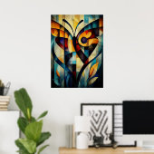 Abstracte Vlinderkunst - Geometrisch Natuurontwerp Poster (Thuiskantoor)