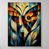 Abstracte vlinderkunst - geometrische Natuur ontwe Poster (Voorkant)