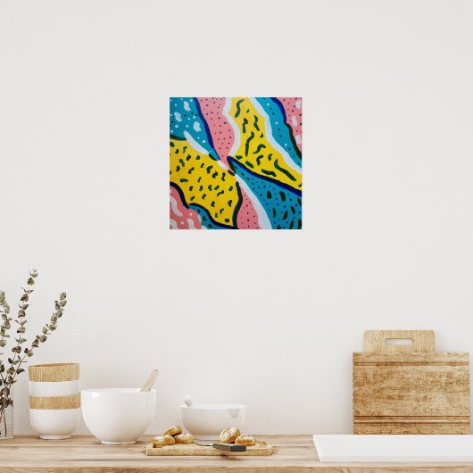 Abstracte Vlinderkunst Poster (Keuken)