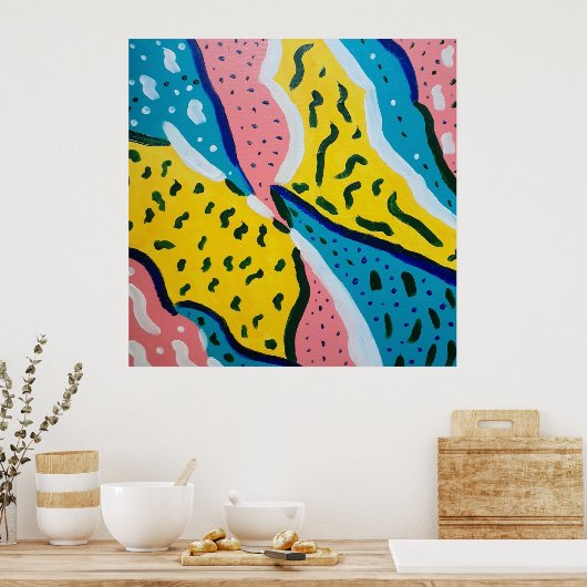 Abstracte vlinderkunst poster (Keuken)