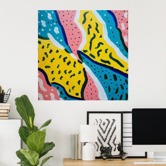 Abstracte vlinderkunst poster (Thuiskantoor)