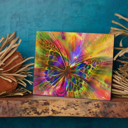 Abstracte vlinderkunst Waterverf Fotoplaat (Zijkant)