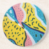 Abstracte vlinderkunst zandsteen onderzetter (Voorkant)