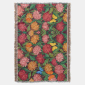 Abstracte vlinders & chrysanten dekens deken (Voorkant Verticaal)