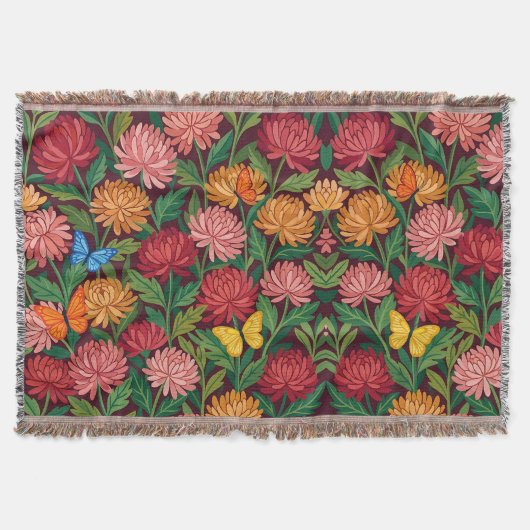 Abstracte vlinders & chrysanten dekens deken (Voorkant)