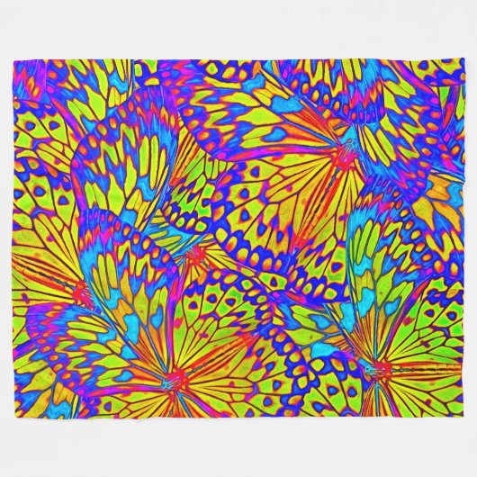 Abstracte vlinders - modern fleece deken (Voorkant (Horizontaal))