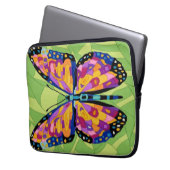 Abstracte vlinderschildering laptop sleeve (Voorkant Links)