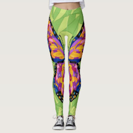 Abstracte vlinderschildering leggings