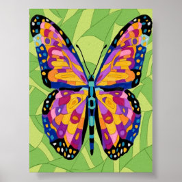 Abstracte vlinderschildering poster