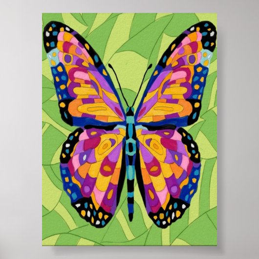 Abstracte vlinderschildering poster (Voorkant)
