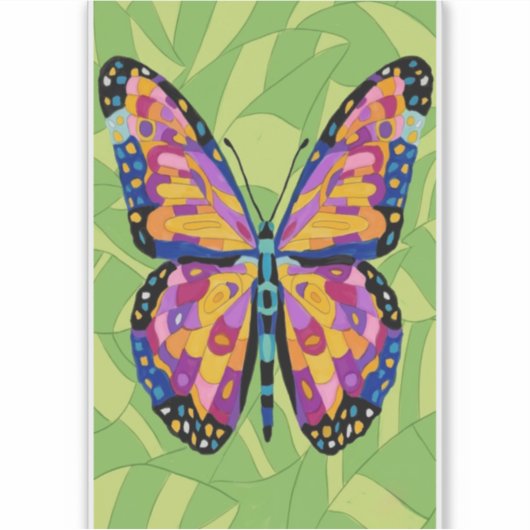 Abstracte vlinderschildering sticker (Voorkant)