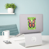 Abstracte vlinderschildering sticker (Laptop op bureau)