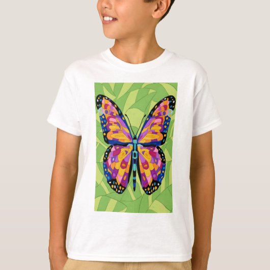 Abstracte vlinderschildering t-shirt (Voorkant)