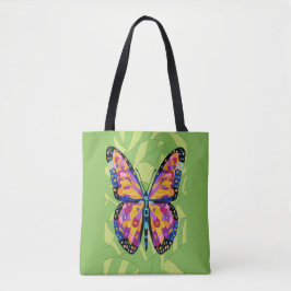 Abstracte vlinderschildering tote bag