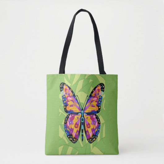 Abstracte vlinderschildering tote bag (Voorkant)