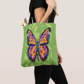Abstracte vlinderschildering tote bag (Dichtbij)