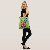 Abstracte vlinderschildering tote bag (Op model)