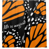 Abstracte vlindervleugel - Het leven is magisch! Douchegordijn (Voorkant)