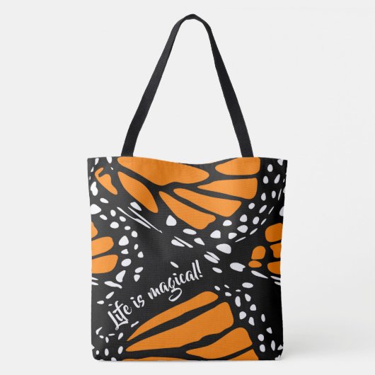 Abstracte vlindervlinder - Het leven is magisch! Tote Bag (Achterkant)