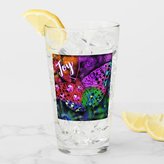 Abstracte vlindervreugde vlinders Paarse rood Glas (Voorkant ijs)