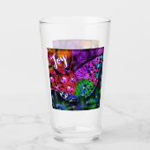 Abstracte vlindervreugde vlinders Paarse rood Glas (Voorkant)