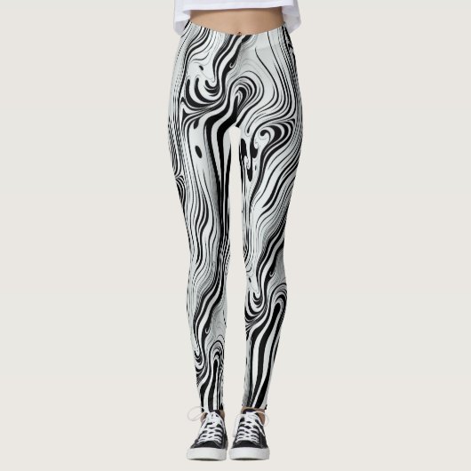 Abstracte vloeibaar Abstract zwendelkunst Leggings (Voorkant)