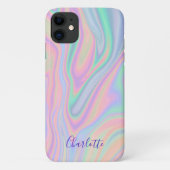 Abstracte vloeibaar-inktachtige pasteelkleur. Naam Case-Mate iPhone Case (Achterkant)