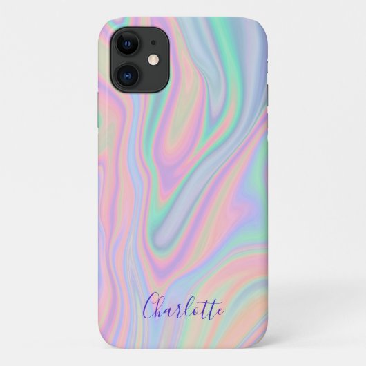 Abstracte vloeibaar-inktachtige pasteelkleur. Naam Case-Mate iPhone Case (Achterkant)