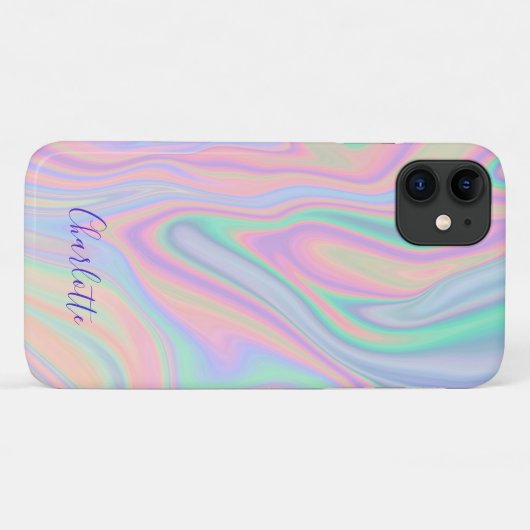 Abstracte vloeibaar-inktachtige pasteelkleur. Naam Case-Mate iPhone Case (Achterkant (horizontaal))